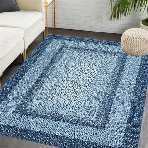 8x10 Braided Print Area Rug Washable Rug Non Slip Farmhouse Rustic ...