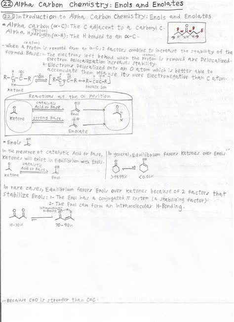 SOLUTION: Chm 234 chapter 22 summary alpha carbon chemistry enols and ...