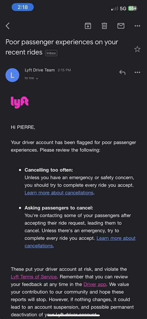 Lyft just notified me that my account is at risk. Does anyone know a ...