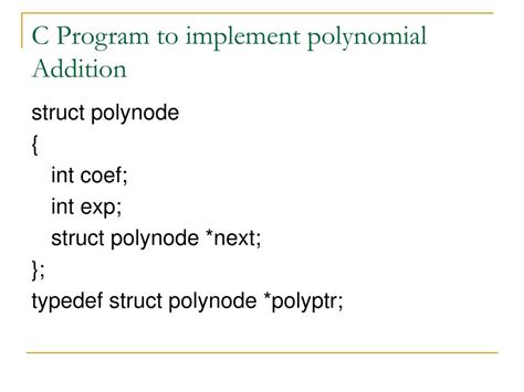 Polynomial Addition Using Linked List in C 的图像结果