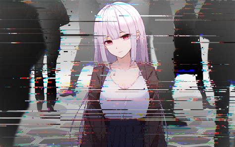 Download wallpaper 3840x2400 girl, glitch, interference, anime, art 4k ...