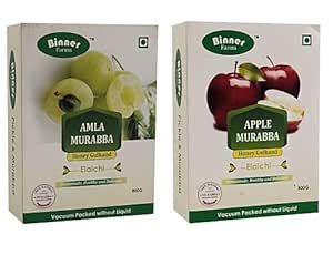 BINNER FARMS Homemade Amla Murabba and Apple Murabba (Seedless) with ...