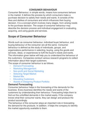Consumer Behavior- Unit1-consumer Behaviour - Unit I Consumer Behaviour ...