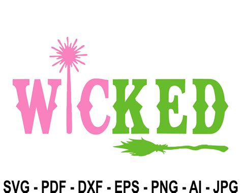 Wicked Wand and Broom Svgpng, Wicked Elements Svg, Wicked Clipart ...