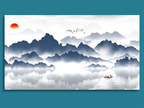 新中式山水|平面|图案|纱画图库一澜轩阁 - 临摹作品 - 站酷 (ZCOOL)