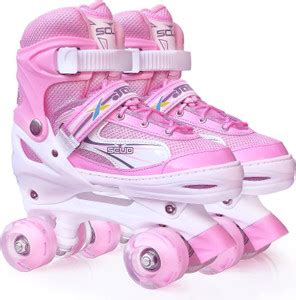 Jaspo SCUD Adjustable Quad Roller Skates with LED wheels for beginners ...