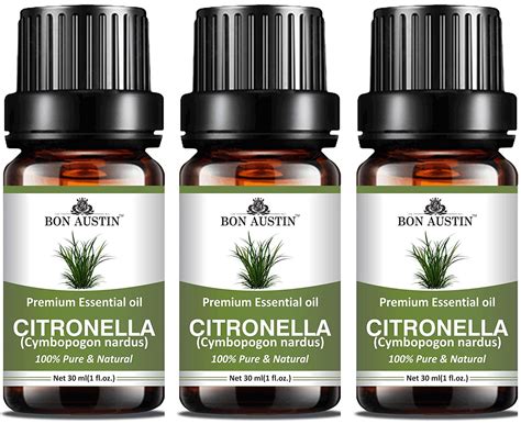 Bon Austin 100% Pure & Natural Citronella Oil Combo Pack of 3 Bottles ...