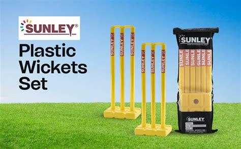 Buy SUNLEY Plastic Wickets Set (4 Piece Wicket Set for Both Sides; 2 ...