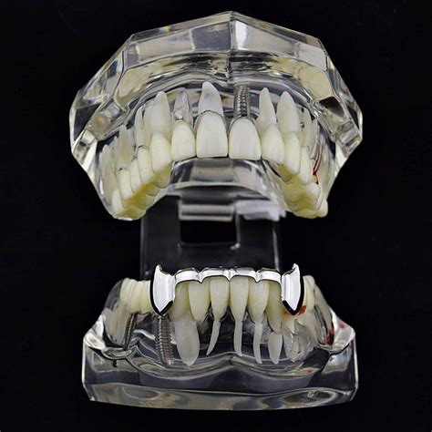 Best Nest Wellness Vampire Half Grillz Fang Slim Silver Tone Bottom ...