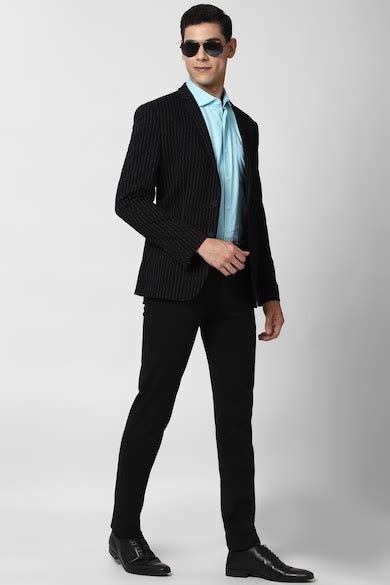 Buy Men Black Solid Formal Trousers Online - 654801 | Peter England