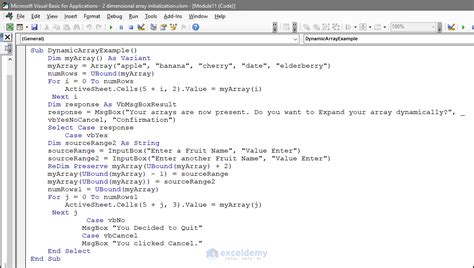 Image result for Static Array VBA