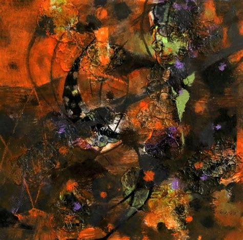 "Colours Of Life 16": Orange Red Acrylic Painting by Asif Shaikh ...