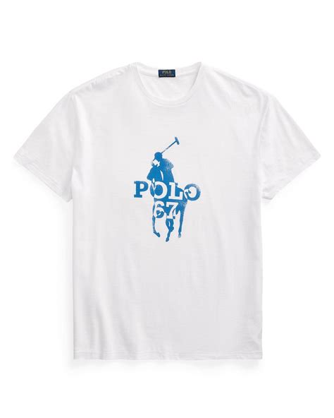 Polo Ralph Lauren Mens Polo Player 67 Print T Shirt, White Tee