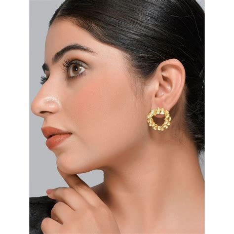 Buy Silvermerc Designs Gold Plated Designer Circular Earrings Online