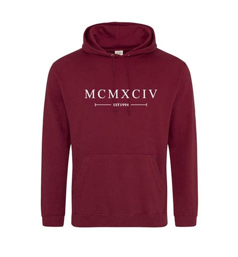 1994 Roman Numerals Hoodie, Cool Birthday Mens or Womens 28th 29th 30th ...