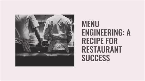Image result for Menu Engineering Course