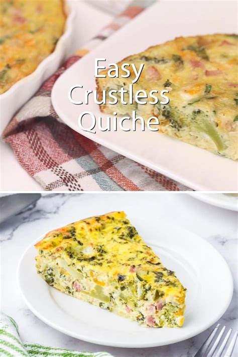 This easy, healthy crustless quiche has rich quiche flavor without the fuss of crust ...
