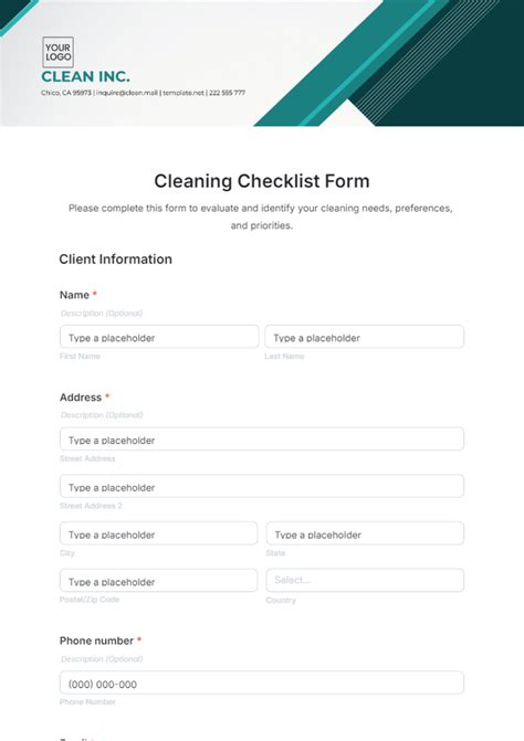 Image result for Free Cleanning Forms Templets