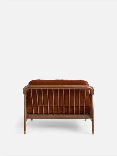 Atlanta Loveseat, Velvet, Rust - Soho Home