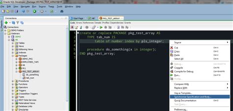 How to Write PL SQL for Package in Oracle SQL Developer 的图像结果