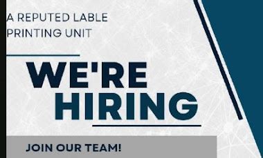 A Reputed Lable Printing Unit Tirupur Jobs Wanted WALK IN INTERVIEW ...
