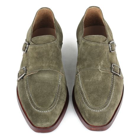 Green Suede Double Monks – FELLMONGER