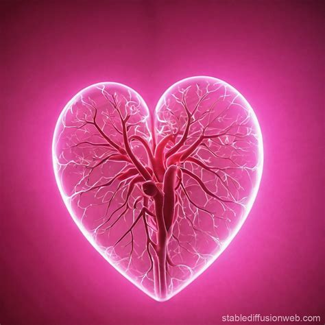 Transparent Heart with Sparkling Fluid | Stable Diffusion Online