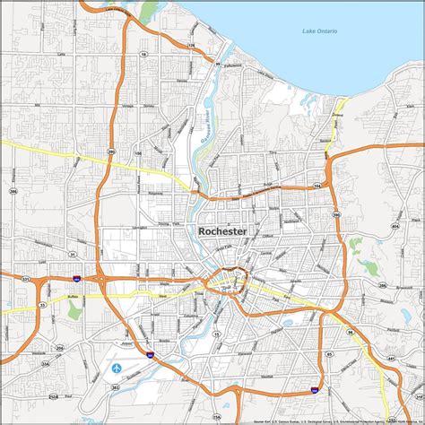 Map of Rochester, New York - GIS Geography