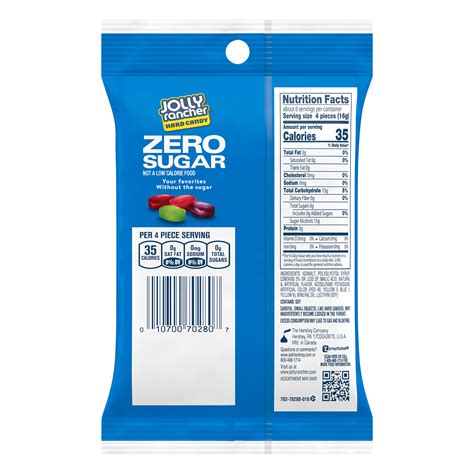 JOLLY RANCHER Zero Sugar Original Flavors Hard Candy, 3.6 oz bag