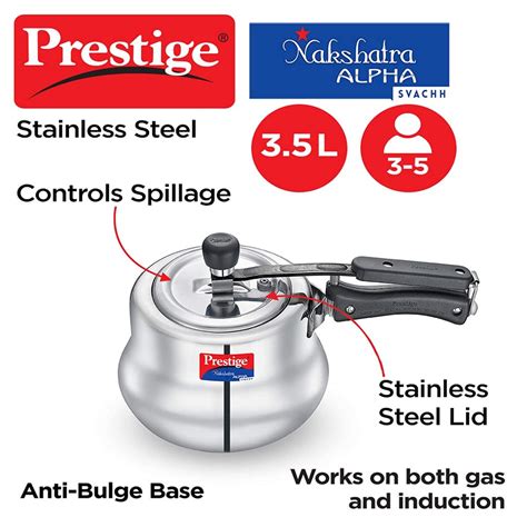 Prestige Svachh Nakshatra Alpha Stainless Steel Handi Pressure Cooker ...