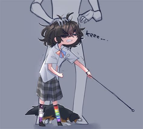 blind girl and blind girl's dog (original) drawn by popopoka | Danbooru
