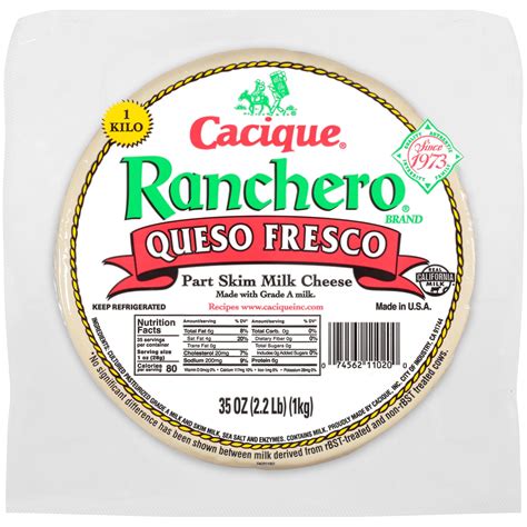 Cacique, Ranchero Queso Fresco Part Skim Milk Cheese, 35 Oz. – Walmart ...
