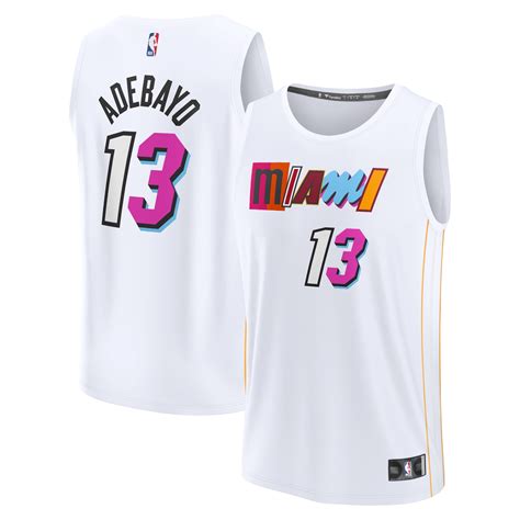 Buy Mens Fanatics Branded Bam Adebayo White Miami Heat 202223 Fastbreak ...