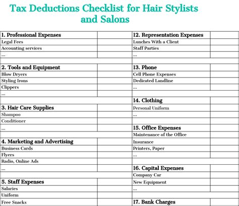 Hairstylist Tax Write Offs Checklist for 2024 | zolmi.com