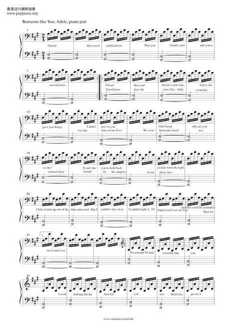Adele-Someone Like You Sheet Music pdf, - Free Score Download ★