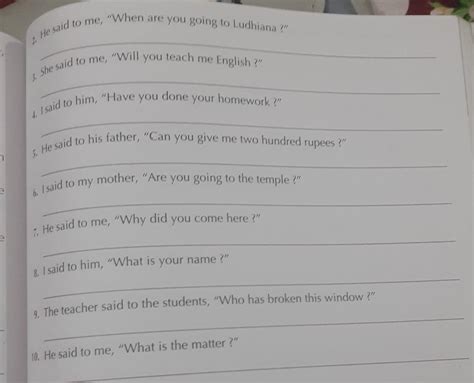 : Change the following interrogative sentences into indirect form of ...