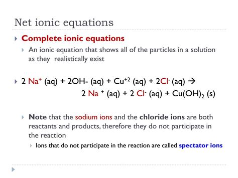 Image result for Net Ionic Equations Examples