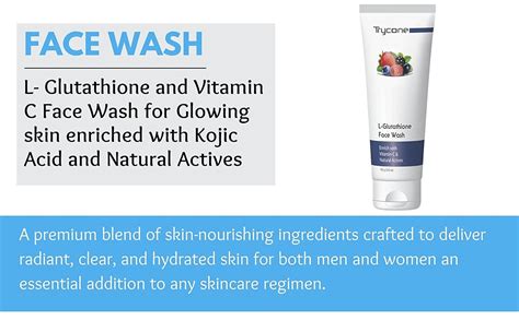 Trycone L- Glutathione and Vitamin C Face Wash for Glowing skin, Anti ...