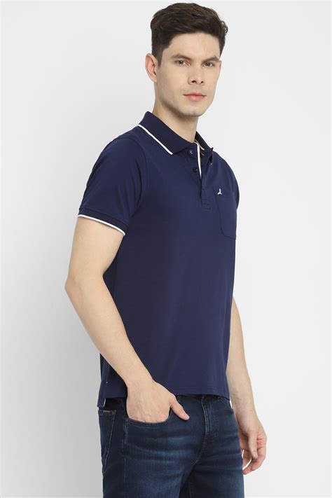 Polo Collar Half Sleeves T-Shirt for Men - Navy Blue – American Crew Store