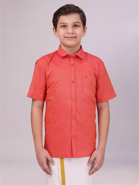 Boys Cotton Brick Half Sleeves Shirt – Soft & Trendy – ministerwhite.com