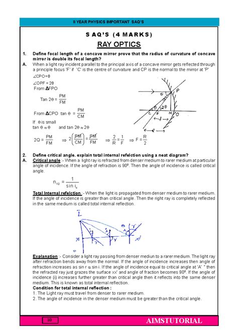 Physics 2 SAQ 1 - Important question - ####### S A Q ’ S ( 4 M A R K S ...