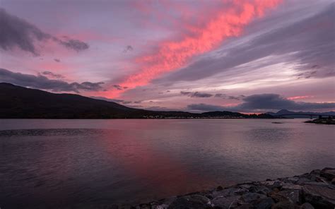 Download wallpaper 3840x2400 lake, coast, sky, sunset 4k ultra hd 16:10 ...