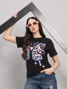 THE DRY STATE Graphic Print Women Round Neck Black T-Shirt - Buy THE ...