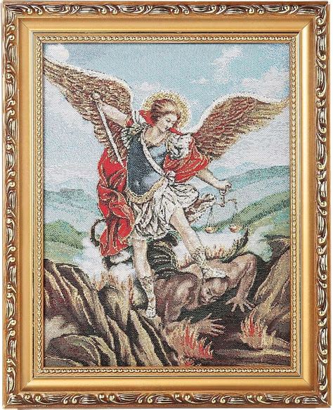 St Michael Painting Retro Handmade Weave Holy Archangel Character ...