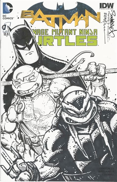 Batman TMNT Sketch Cover Jam by Kevin Eastman Jon Sommariva and Freddie ...