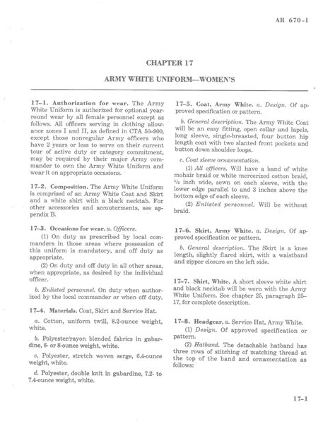 AR 670-1, Chapters 12 Through 25, Part III, Army Uniform Regulations ...