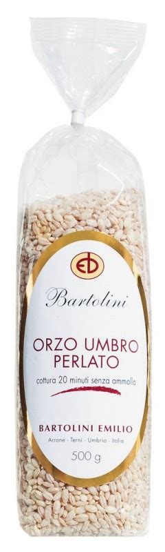 Orzo umbro perlato, Umbrian pearl barley, Bartolini, 500 g, bag ...