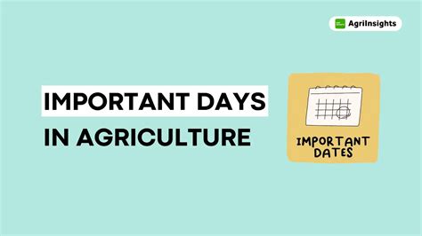 Important Days in Agriculture | AgriInsights
