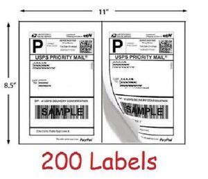 200 Shipping Labels Blank Self Stick Paper for printing USPS UPS eBay ...