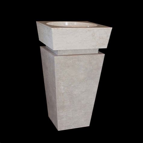 White natural stone freestanding washbasin Sire